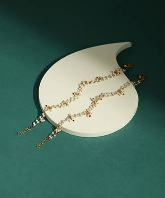 White kundan anklets 1