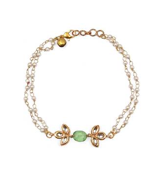 Green kundan anklets 2