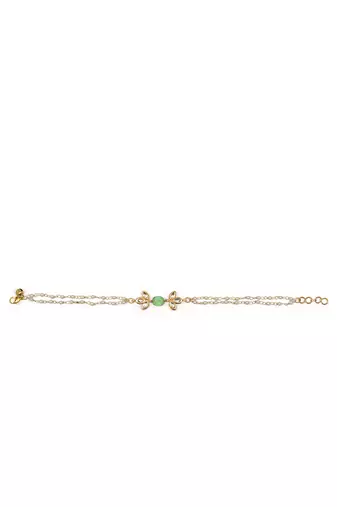 Green kundan anklets