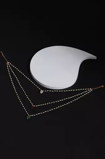 White kundan anklets
