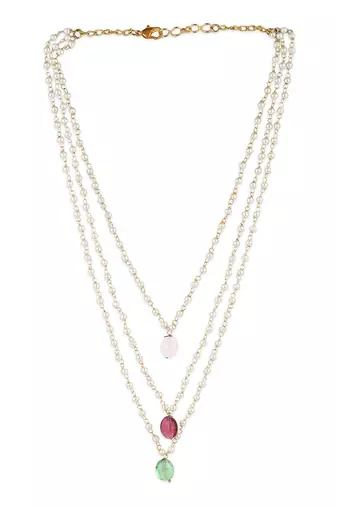 White kundan anklets
