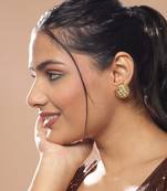 Gold kundan earrings