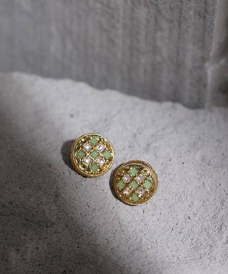 Gold kundan earrings 1