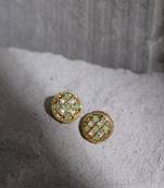 Gold kundan earrings