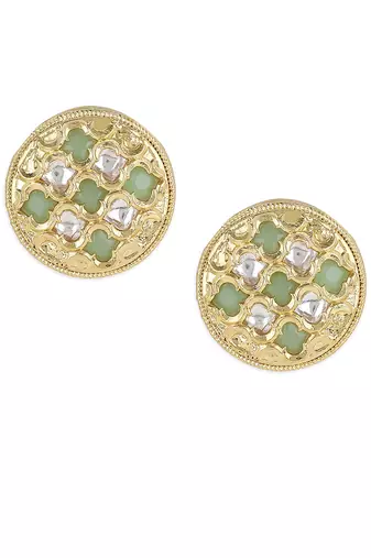 Gold kundan earrings