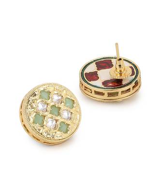 Gold kundan earrings 4