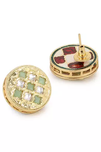 Gold kundan earrings