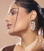 Pink kundan earrings