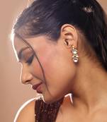 White kundan earrings