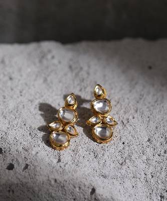 White kundan earrings 3