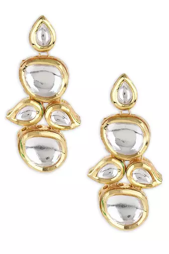 White kundan earrings