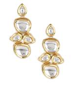 White kundan earrings