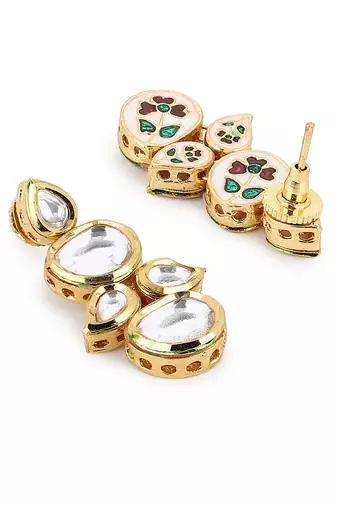 White kundan earrings