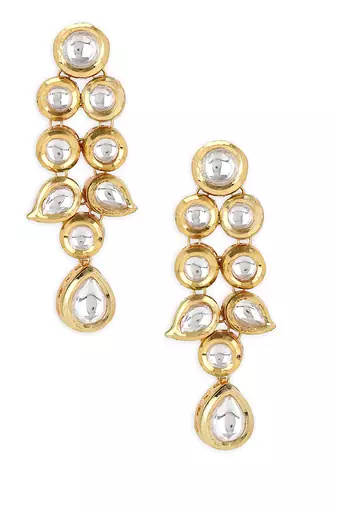 Golden kundan earrings