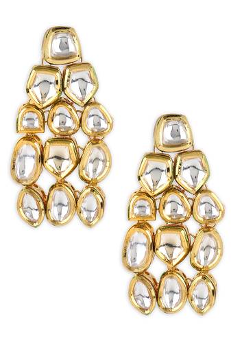 Golden kundan earrings