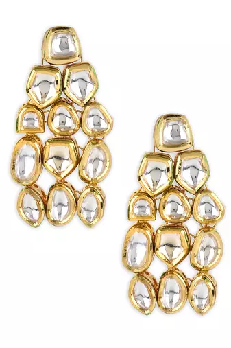 Golden kundan earrings