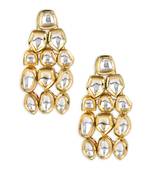Golden kundan earrings
