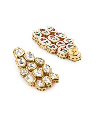 Golden kundan earrings 4