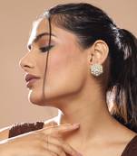 White kundan earrings