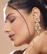 White kundan earrings