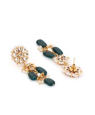 Green kundan earrings 4