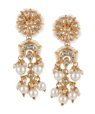 White kundan earrings 1