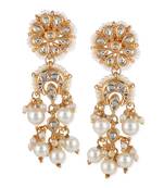 White kundan earrings