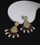 Maroon kundan earrings