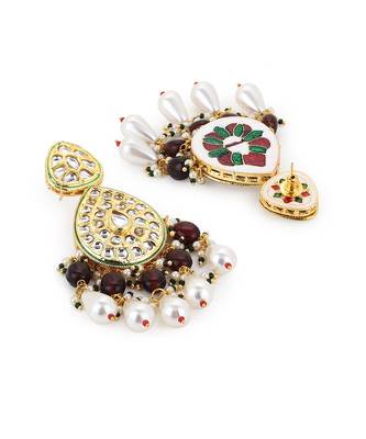 Maroon kundan earrings 3