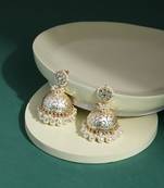 White kundan earrings