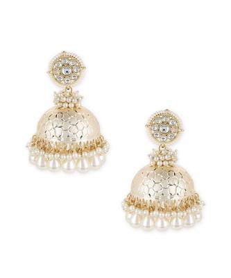 White kundan earrings 2