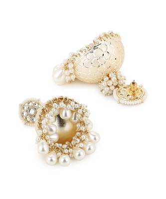 White kundan earrings 3