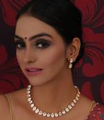 Rose gold kundan choker set