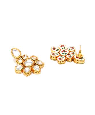 Gold kundan earrings 3