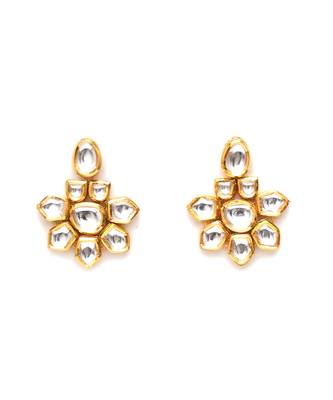 Gold kundan earrings 1