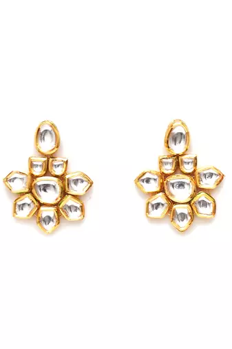 Gold kundan earrings