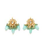 Mint stone kundan earrings