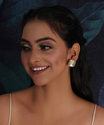 Gold kundan studs 2