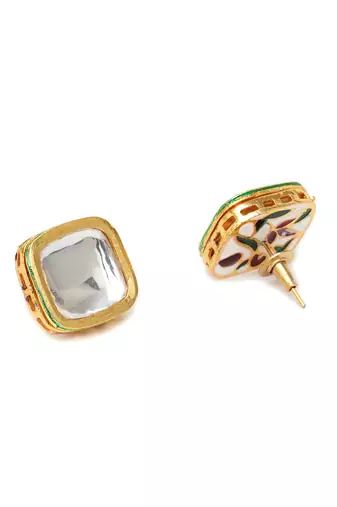 Gold kundan studs