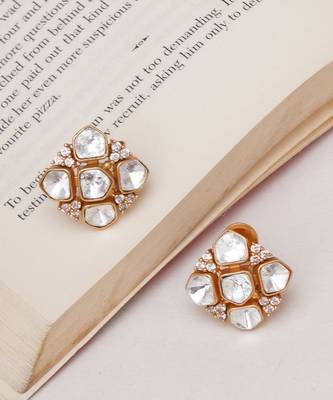 Gold kundan studs 4
