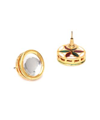 Gold kundan studs 3