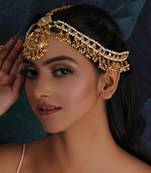 Gold kundan layered matha patti