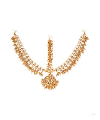 Gold kundan layered matha patti 2