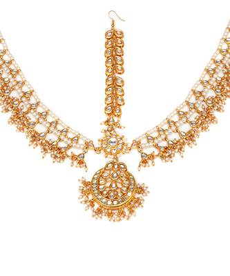 Gold kundan layered matha patti 3
