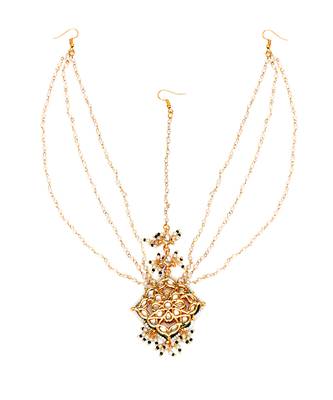 Gold layered pearl matha patti 2