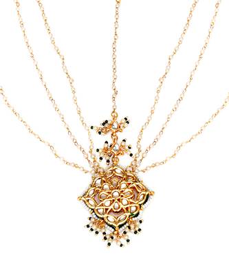 Gold layered pearl matha patti 3