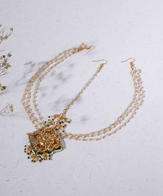 Gold layered pearl matha patti 4