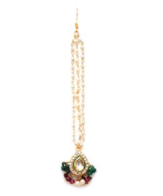 Gold kundan maang tikka 2