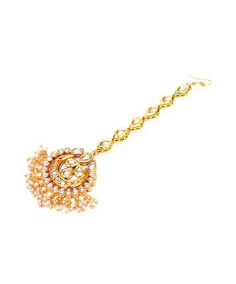 Gold kundan maang tikka 3