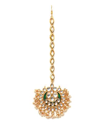 Gold kundan maang tikka 3